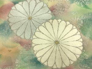 アンティーク　菊模様織出し名古屋帯